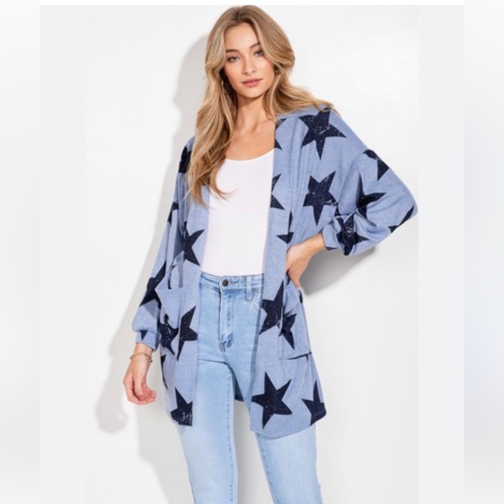 TICKLED TEAL Women Open Front
Cardigan Size S